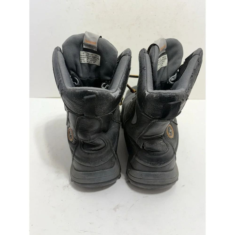 Timberland Flume Hiking Boots Mens Black Leather Lace-Up Waterproof Outdoor 11 M